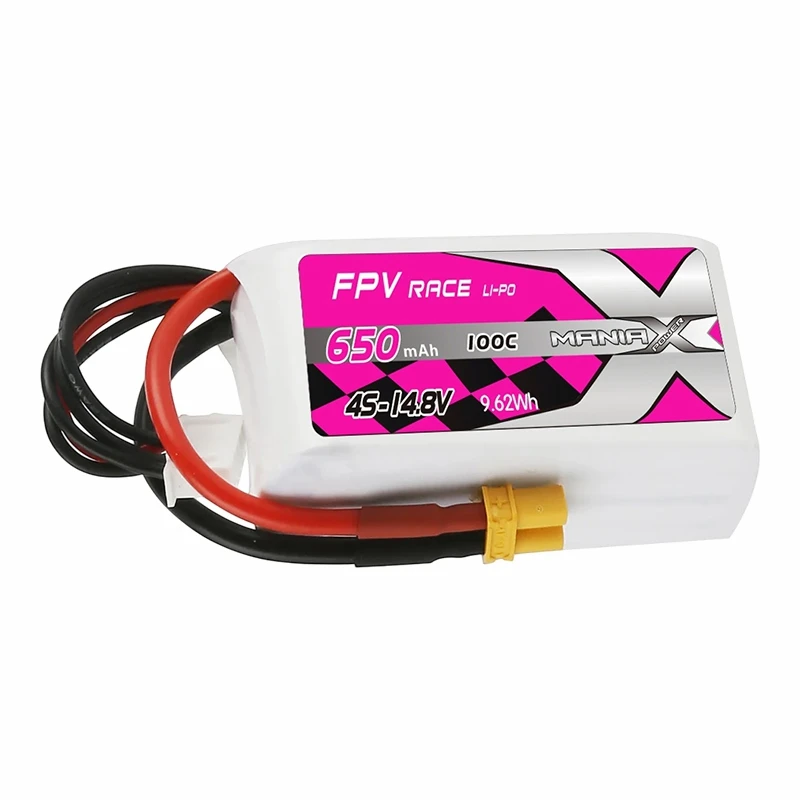 Bateria de corrida Lipo de 4S-14,8V 650mAh 100C FPV