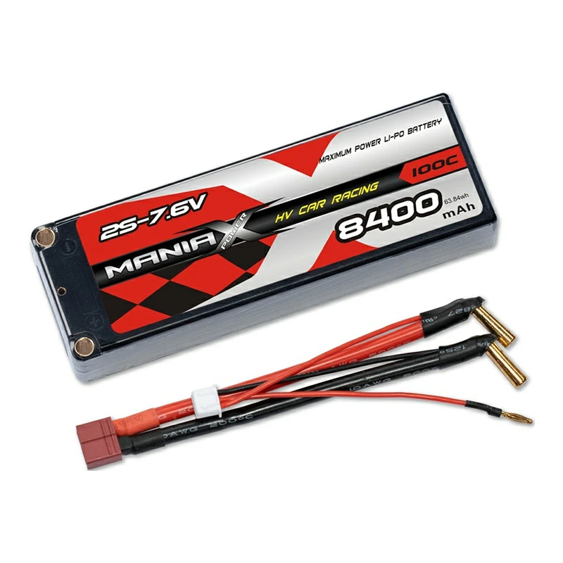 Bateria de carro de corrida HV Lipo 2S-7.6V 8400mAh 100C Hardcase